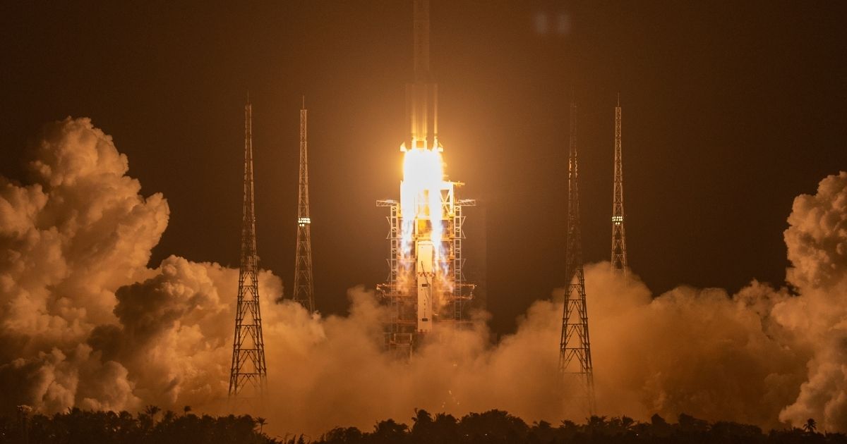 A Long March 5 rocket carrying a lunar mission lifts off at the Wenchang Space Launch Center in southern China on Nov. 24, 2020. China has launched rockets with apparent knowledge that rocket boosters could plummet onto populated regions.