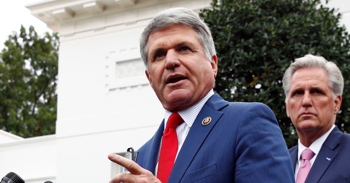 U.S. Rep. Mike McCaul of Texas, pictured in a 2019 file photo with House Minority Leader Kevin McCarthy, right.