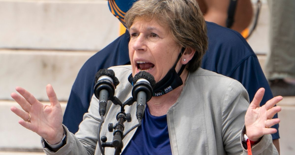 Randi Weingarten, president of American Federation of Teachers, speaks at the Lincoln Memorial during the March on Washington on Aug. 28.