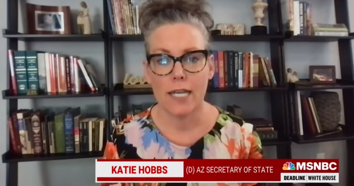 Arizona Secretary of State Katie Hobbs in an interview with MSNBC's Nicolle Wallace.