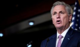 House Minority Leader Kevin McCarthy of California speaks during his weekly news conference at the U.S. Capitol on April 22, 2021, in Washington, D.C.