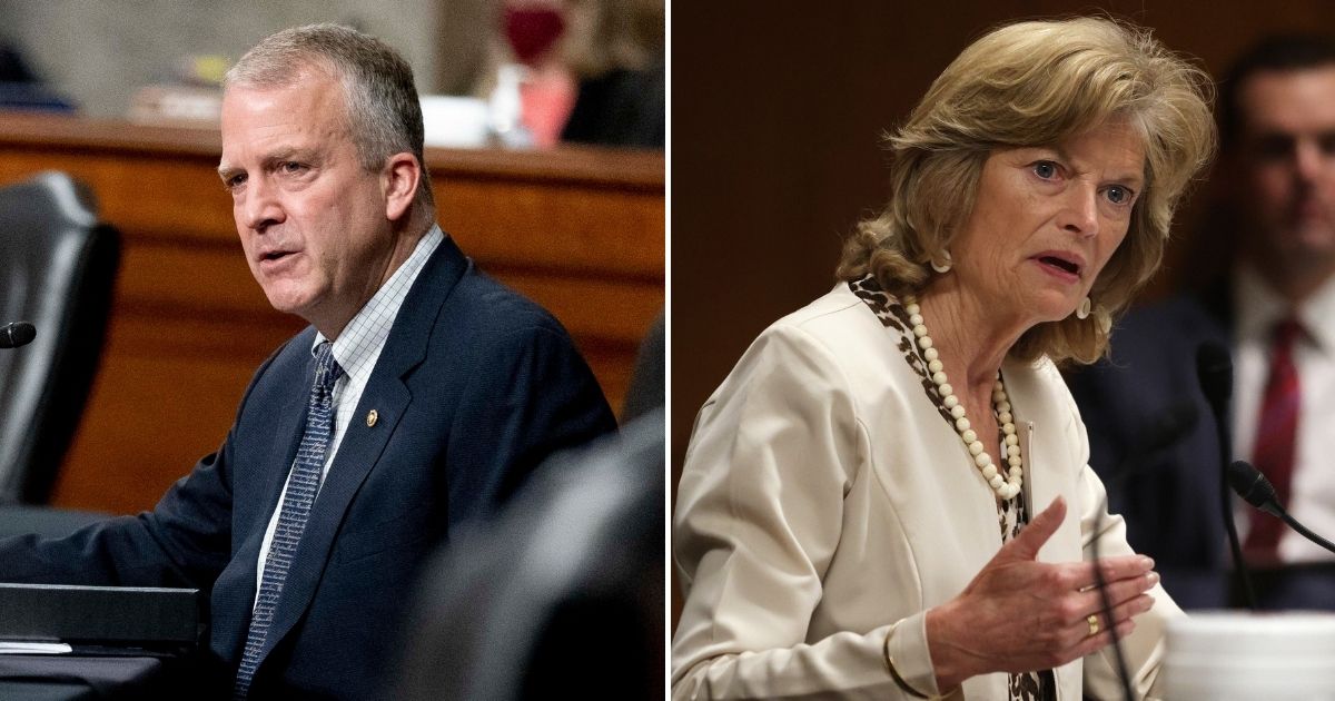 Alaska Republican Sens. Dan Sullivan, left, and Lisa Murkowski, right, expressed disappointment in the Biden administration's decision to suspend leases for oil exploration.