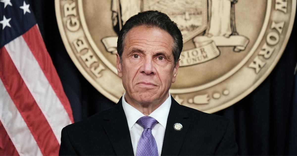 Democratic New York Gov. Andrew Cuomo speaks to the media at a news conference in Manhattan on May 5, 2021, in New York City.