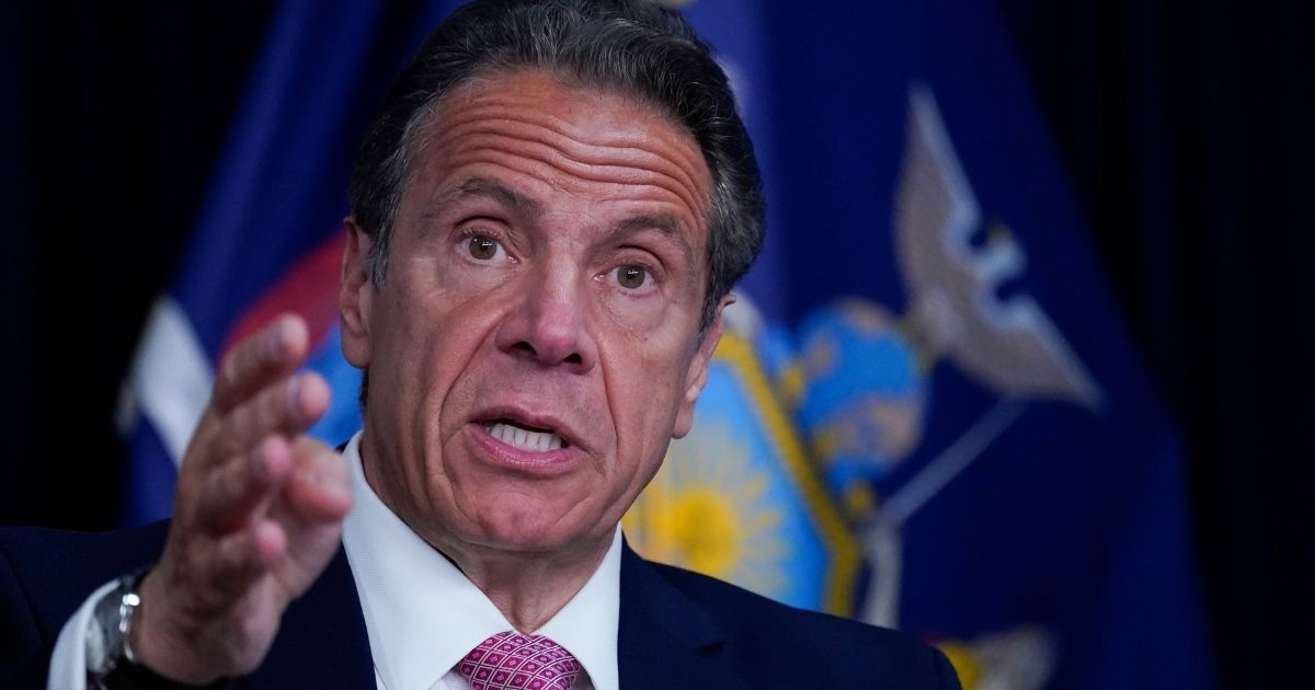 New York Gov. Andrew Cuomo speaks during a news conference on May 10, 2021, in New York City.