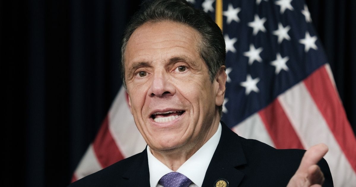 Democratic New York Gov. Andrew Cuomo speaks to the media at a news conference in Manhattan on May 5, 2021, in New York City.