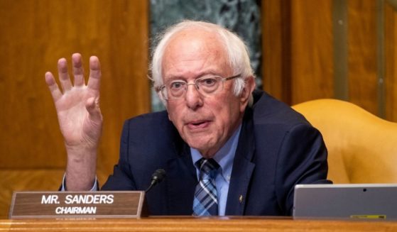 Independent Sen. Bernie Sanders of Vermont questions acting Director of the Office of Management and Budget Shalanda Young during a Senate Budget Committee hearing on June 8, 2021, on Capitol Hill in Washington, D.C.