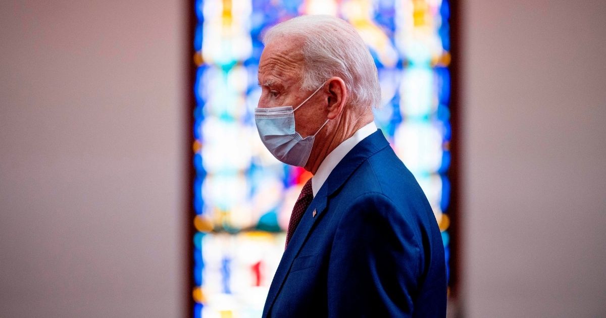 President Joe Biden meets with clergy members and community activists at Bethel AME Church in Wilmington, Delaware, on June 1, 2020.