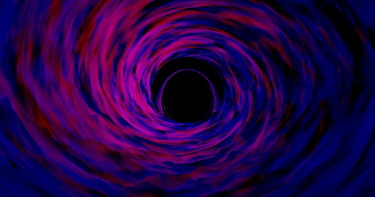 This visualization of supercomputer data shows the X-ray glow of the inner accretion disc of a black hole.