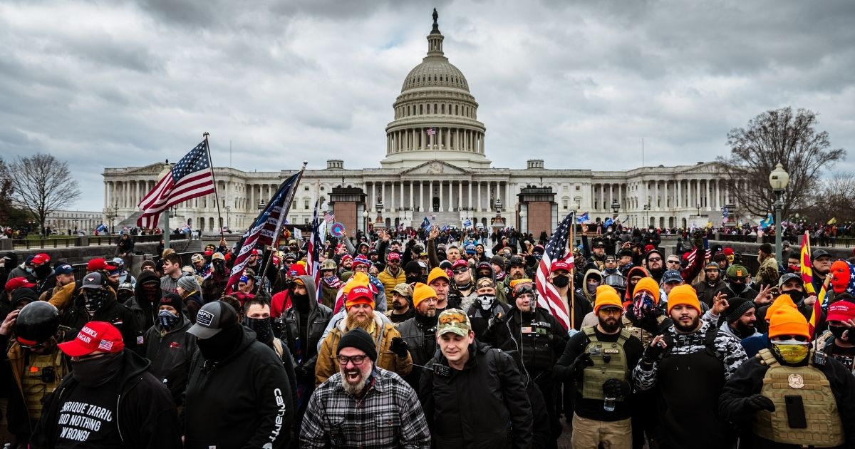 Protesters gather in front of the U.S. Capitol on Jan. 6, 2021, in Washington, D.C.