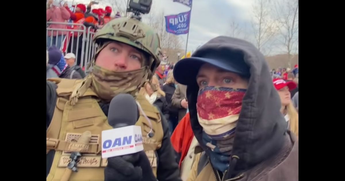 Multiple videos on Scattini's YouTube channel show him and Masterson - disguised as reporters from One America News Network - asking questions to a number of Trump supporters outside the Capitol.