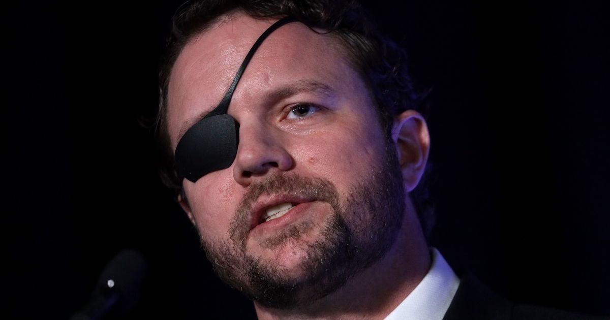 Republican Rep. Dan Crenshaw of Texas speaks at the annual Conservative Political Action Conference at the Gaylord National Resort and Convention Center in National Harbor, Maryland, on Feb. 26,