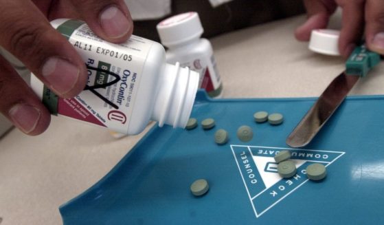 The prescription medicine OxyContin is displayed on Aug. 21, 2001, at a Walgreens drugstore in Brookline, Massachusetts.