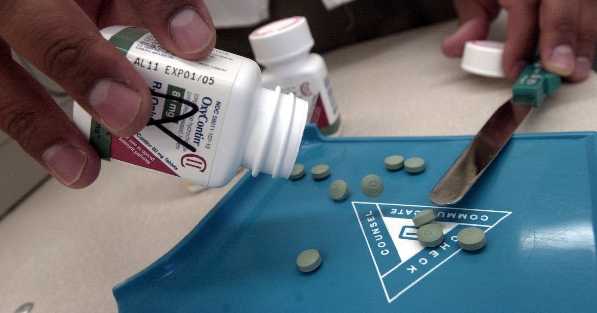 The prescription medicine OxyContin is displayed on Aug. 21, 2001, at a Walgreens drugstore in Brookline, Massachusetts.