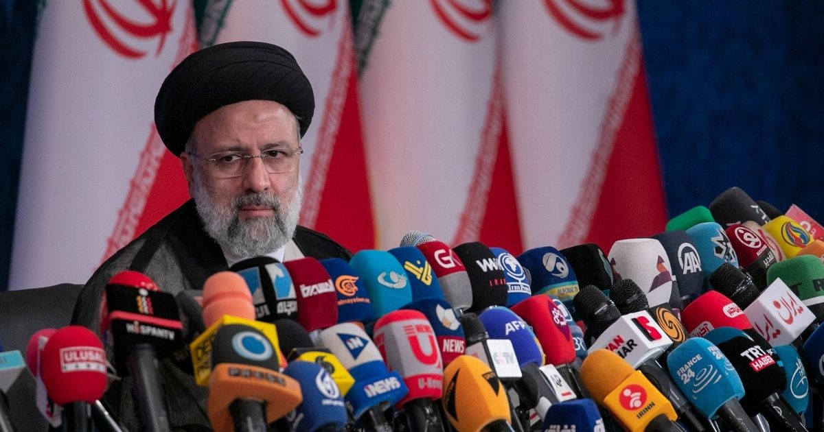 Iranian President-elect Ebrahim Raisi holds a news conference on Monday in Tehran, Iran.