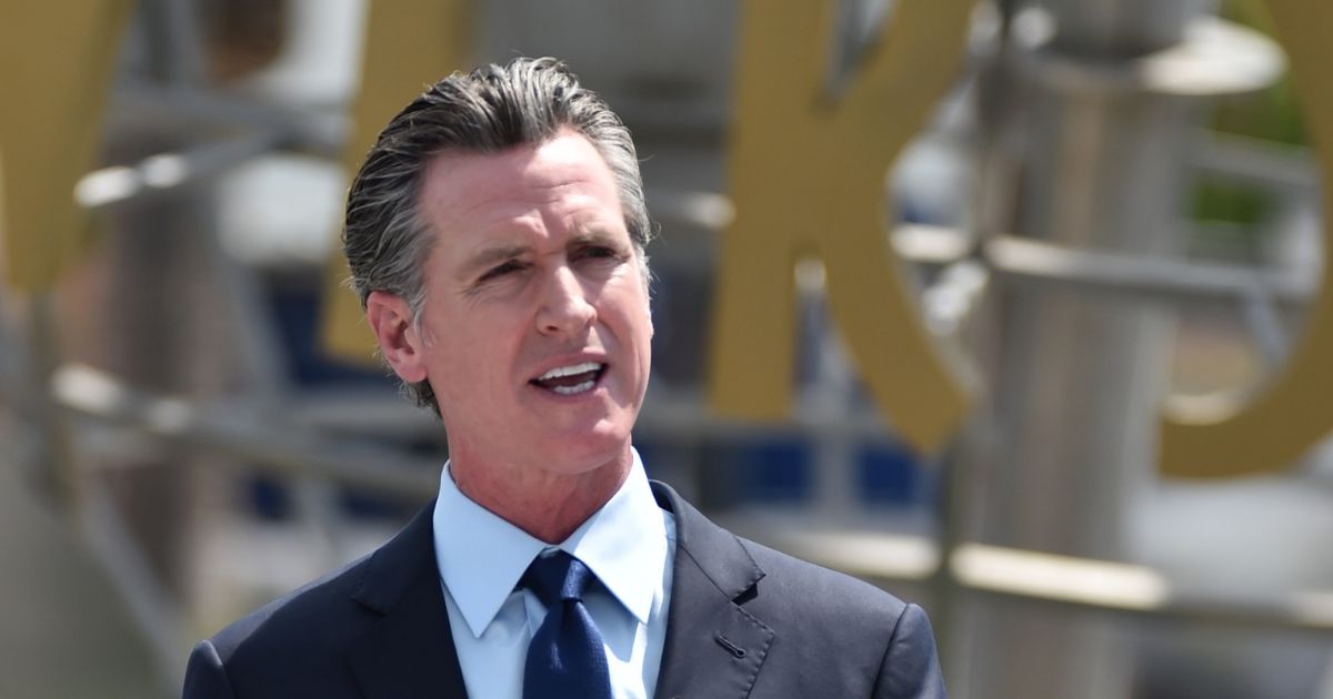 California Gov. Gavin Newsom attends a news conference for the official reopening of the state of California at Universal Studios Hollywood on June 15, 2021 in Universal City, California.
