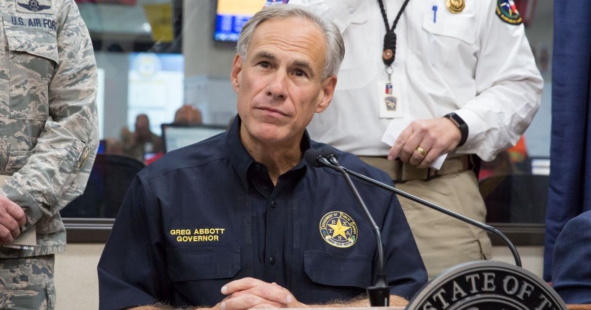 Republican Gov. Greg Abbott gives a briefing at the State of Texas Emergency Command Center at DPS headquarters in Austin, Texas, on Aug. 27, 2017.