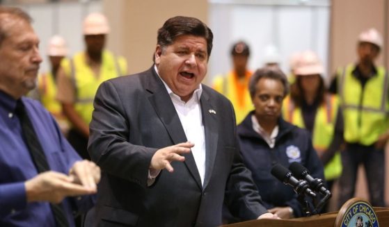 Illinois Gov. J.B. Pritzker speaks during a press conference in Hall C Unit 1 of the COVID-19 alternate site at McCormick Place on Friday, April 3, 2020, in Chicago.