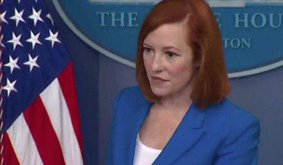 White House press secretary Jen Psaki answers a reporter's question during a Monday news conference.
