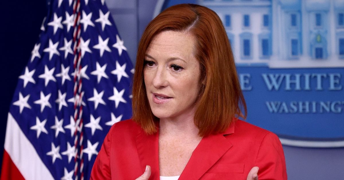 White House press secretary Jen Psaki answers questions during her daily briefing on Monday in Washington, D.C.