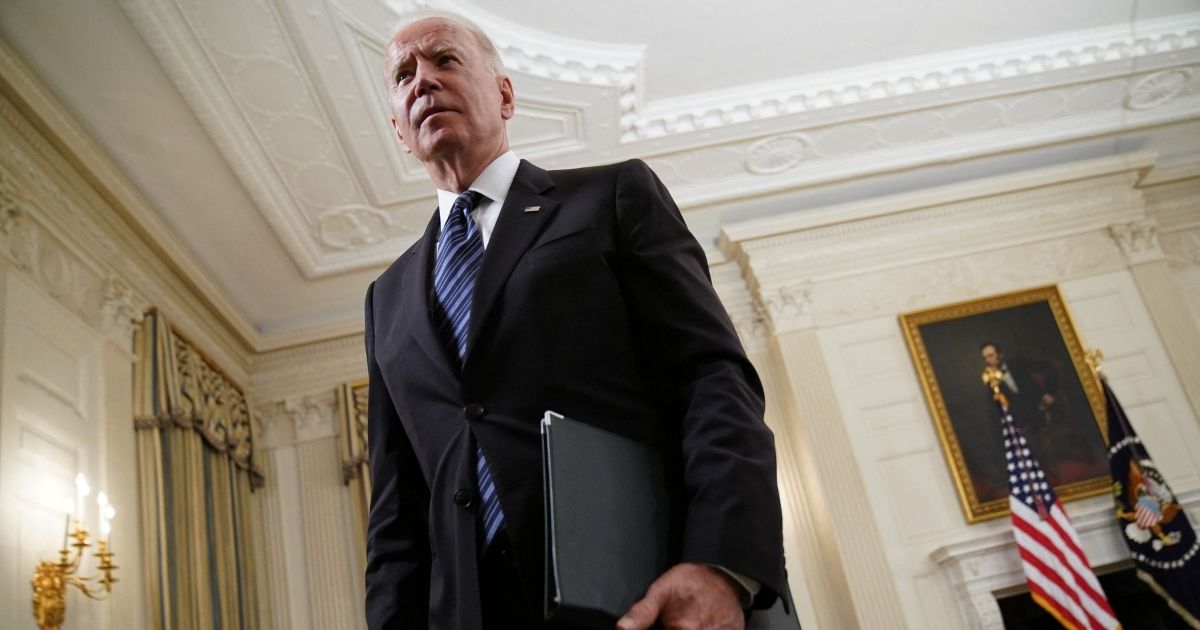 President Joe Biden leaves after speaking at the White House on Wednesday in Washington, D.C.