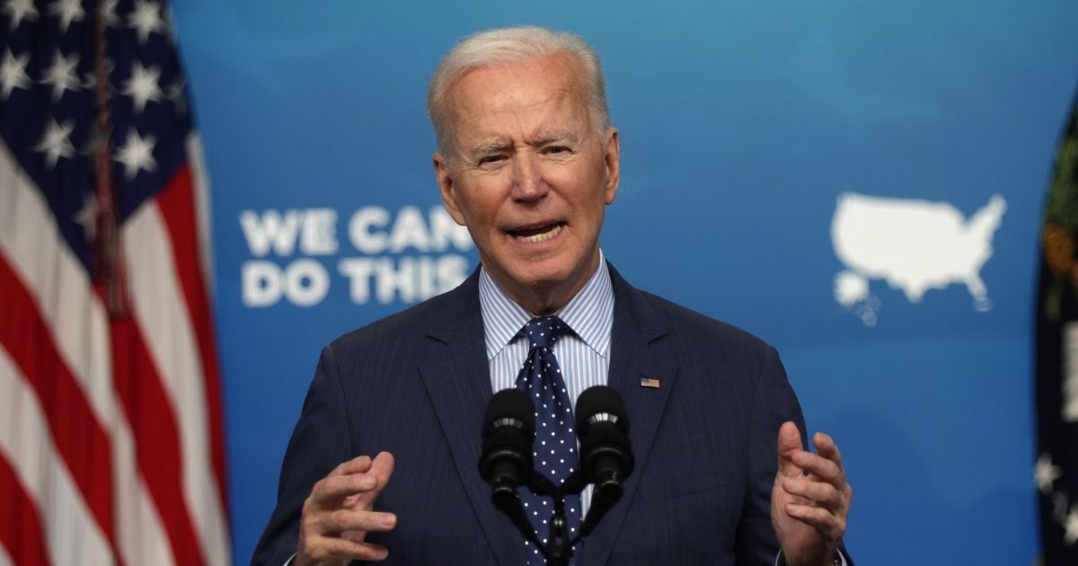 President Joe Biden speaks during an event in the South Court Auditorium of the White House on Wednesday in Washington, D.C.