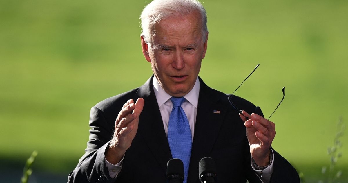President Joe Biden holds a news conference after a summit in Geneva on Wednesday.