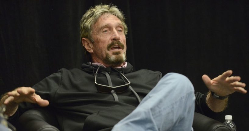 Tech tycoon John McAfee participates in a fireside chat at the C2SV Technology Conference Day Three at McEnery Convention Center on Sept. 28, 2013, in San Jose, California.