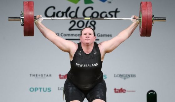 Laurel Hubbard of New Zealand, a man who identifies as a woman, competes in the women's +90kg final on day five of the Gold Coast 2018 Commonwealth Games at Carrara Sports and Leisure Centre on April 9, 2018, on the Gold Coast, Australia.