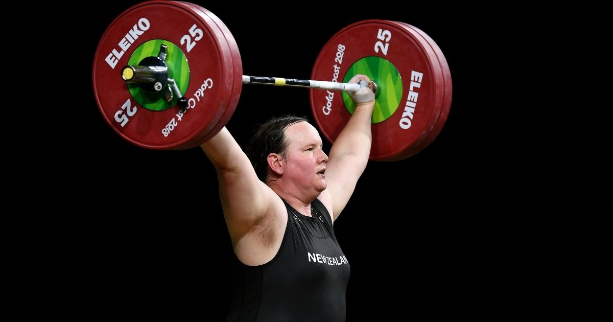 Laurel Hubbard of New Zealand competes in the women's +90kg weightlifting final during the Gold Coast 2018 Commonwealth Games on April 9, 2018, on the Gold Coast, Australia.
