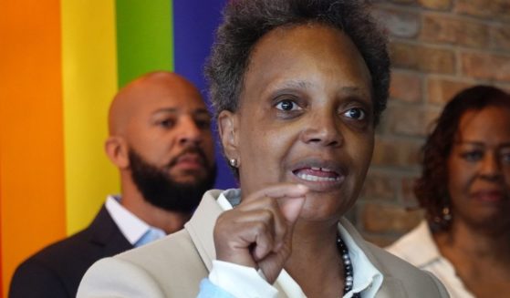 Chicago Mayor Lori Lightfoot speaks to guests at an event held to celebrate Pride Month on June 7, 2021 in Chicago.