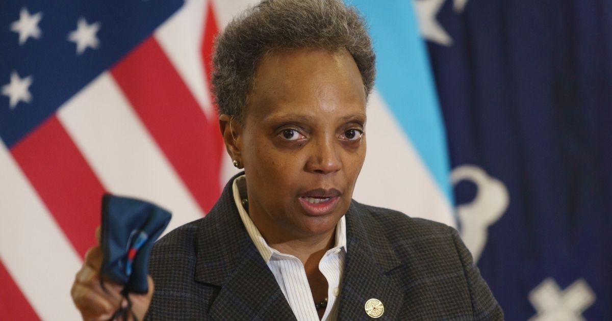 Mayor Lori Lightfoot speaks about COVID-19 vaccinations at Norwegian American Hospital in Chicago on Jan. 5.