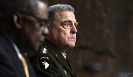 Chairman of the Joint Chiefs of Staff Gen. Mark Milley listens during a Senate Armed Services Committee hearing on Capitol Hill on Thursday in Washington, D.C.