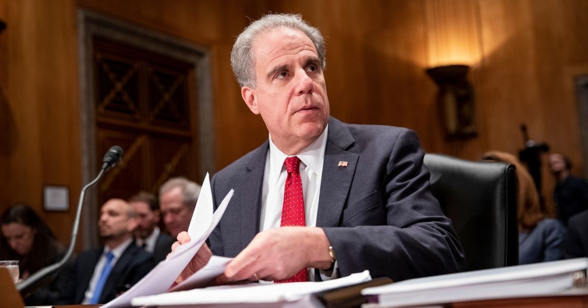 Department of Justice Inspector General Michael Horowitz prepares to testify during a Senate Committee on Homeland Security and Governmental Affairs hearing at the U.S. Capitol on Dec. 18, 2019, in Washington, D.C.