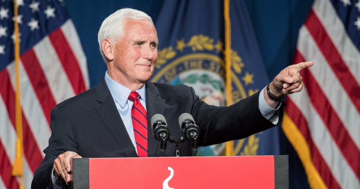 Former Vice President Mike Pence speaks on June 3, 2021, in Manchester, New Hampshire.