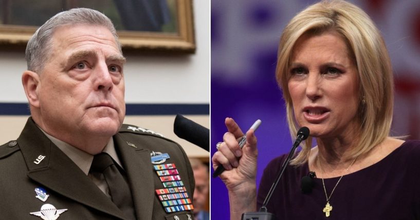 At left, Gen. Mark Milley, chairman of the Joint Chiefs of Staff, testifies during a House Armed Services Committee hearing on Capitol Hill in Washington on Wednesday. At right, talk show host Laura Ingraham speaks during CPAC in National Harbor, Maryland, on Feb. 28, 2019.