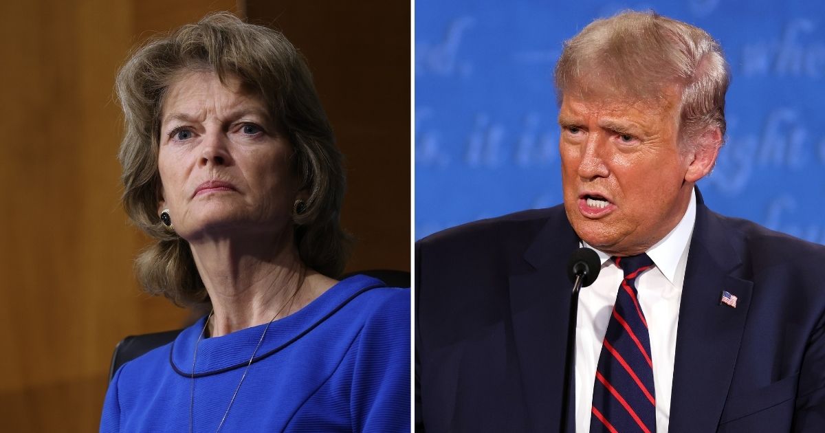 Former President Donald Trump, right, announced Monday that he plans to travel to Alaska to campaign against Republican Sen. Lisa Murkowski's re-election.