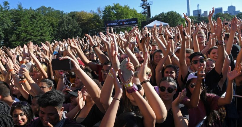 A large crowd attends the Global Citizen Festival in New York City's Central Park on Sept. 24, 2016.