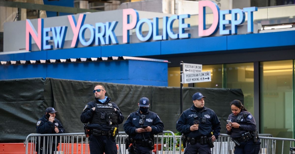 New York Police Department officers in New York on May 9, 2021.