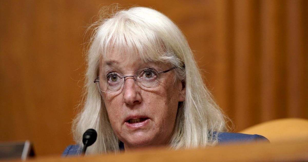 Washington Democratic Sen. Patty Murray questions Office of Management and Budget acting director Shalanda Young during a Senate Budget Committee hearing on Tuesday in Washington, D.C.