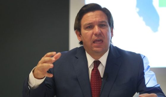 Florida Gov. Ron DeSantis speaks during a news conference held at the Pan American Hospital on July 7, 2020, in Miami.