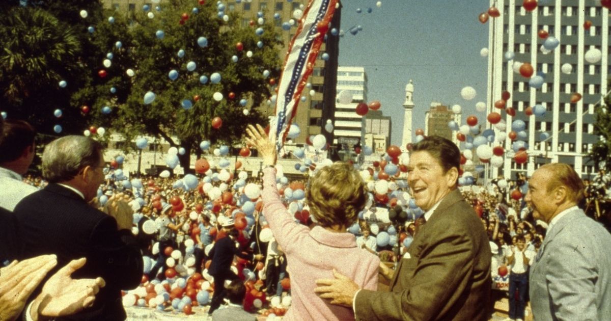 Ronald and Nancy Reagan are seen above.