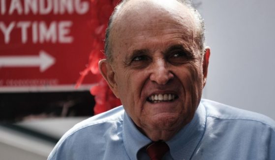 Former New York City Mayor Rudy Giuliani makes an appearance in support of fellow Republican Curtis Sliwa, who is running for NYC mayor, on Monday.