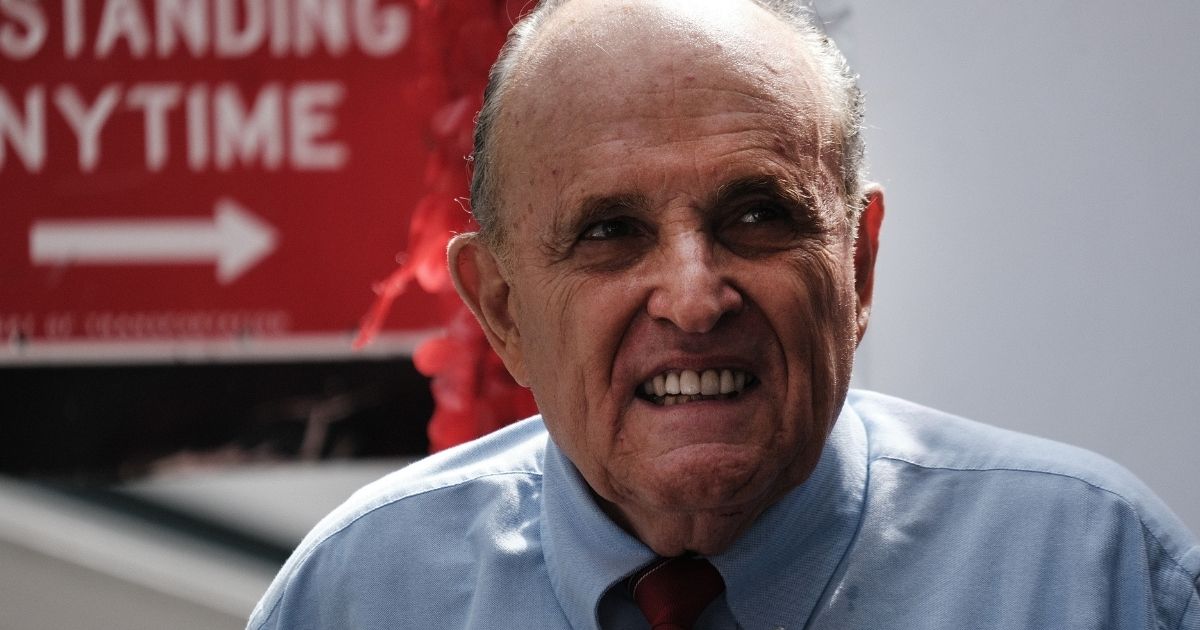 Former New York City Mayor Rudy Giuliani makes an appearance in support of fellow Republican Curtis Sliwa, who is running for NYC mayor, on Monday.