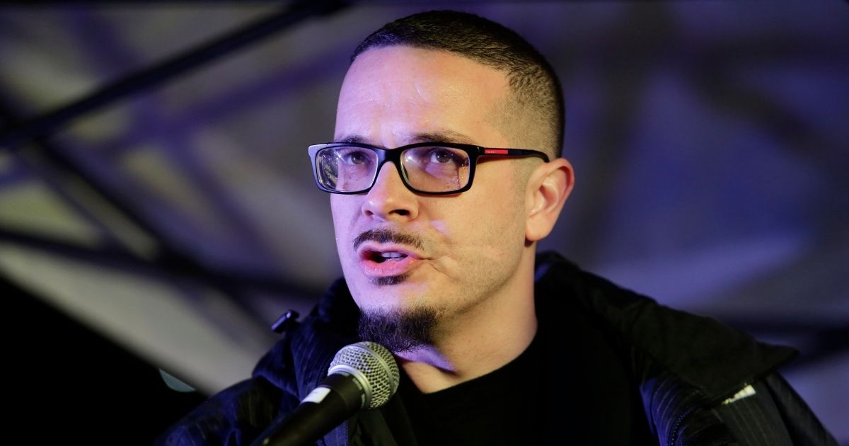 Shaun King speaks during a rally in Seattle on March 8, 2017.