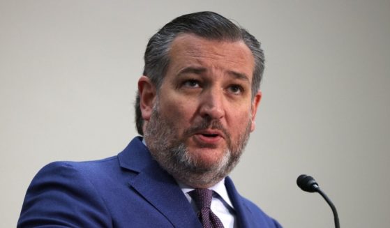 Republican Sen. Ted Cruz of Texas gestures as he speaks during a news conference on the southern border and President Joe Biden’s immigration policies in the Hart Senate Office Building on May 12, 2021, in Washington, D.C.