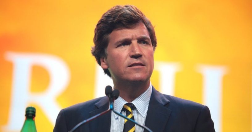 Tucker Carlson speaks with attendees at the 2020 Student Action Summit hosted by Turning Point USA at the Palm Beach County Convention Center in West Palm Beach, Florida.