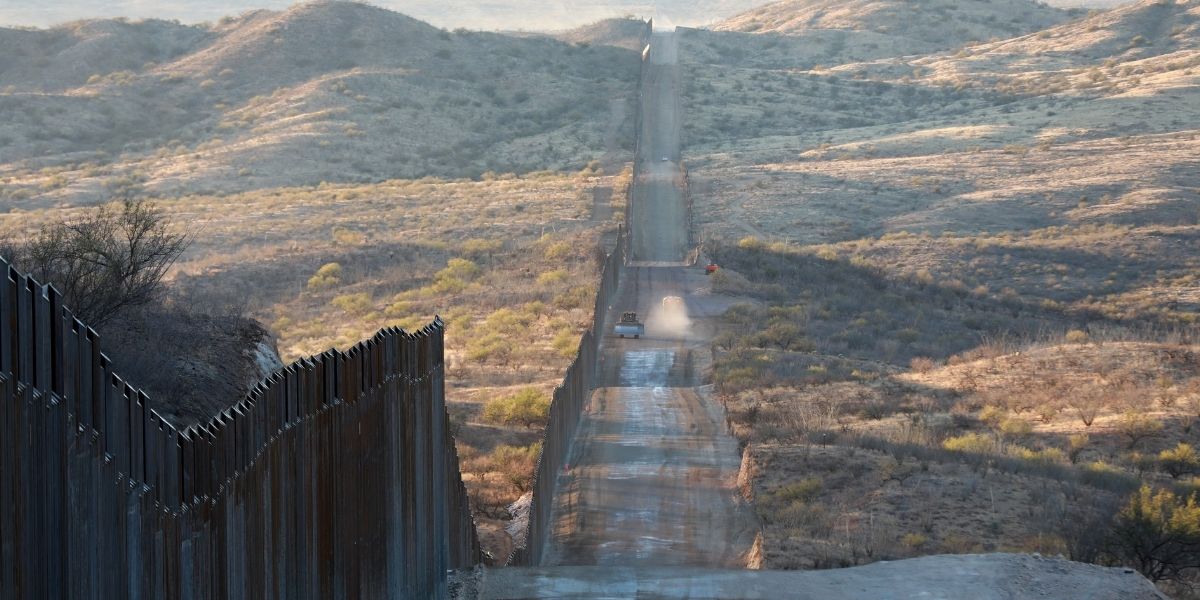 Construction continues along the border wall with Mexico championed by U.S. President Donald Trump on Jan. 12, 2021, in Sasabe, Arizona.