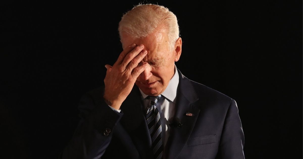 Then-Democratic presidential candidate Joe Biden pauses as he speaks during the AARP and The Des Moines Register Iowa Presidential Candidate Forum at Drake University on July 15, 2019, in Des Moines, Iowa