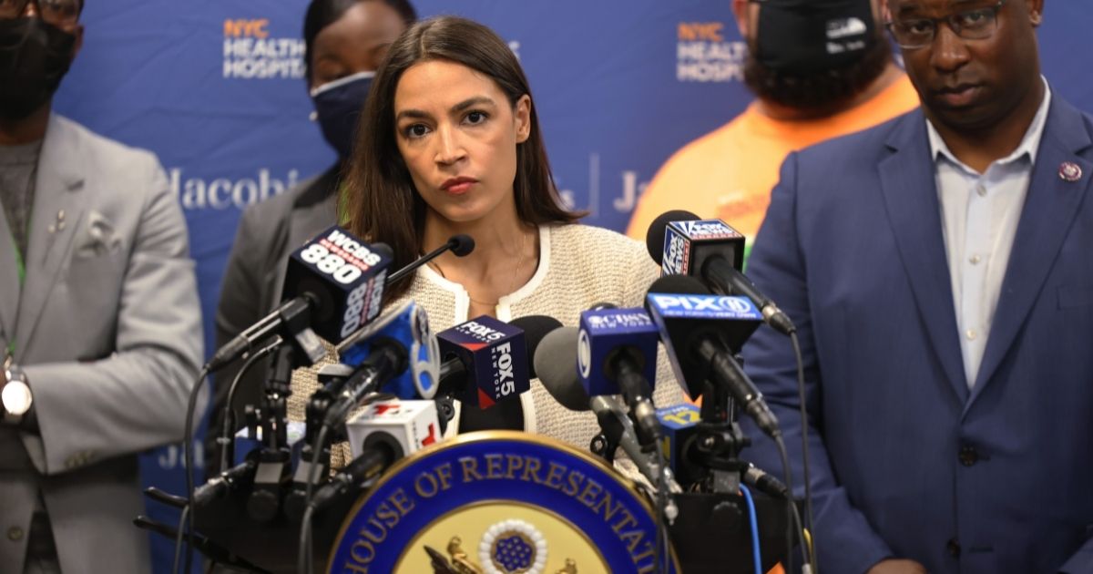 U.S. Rep. Alexandria Ocasio-Cortez, pictured at a news conference last week in New York City.