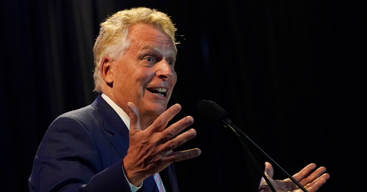 Former Virginia Gov. Terry McAuliffe addresses an audience Tuesday night after winning the Democratic gubernatorial primary to try to win back the governor's office in November. 